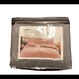 Bedding Duvet Cover Set 3pcs Dark Grey Queen